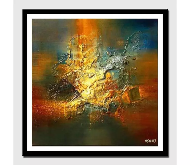 print on paper - canvas print of glowing textured painting