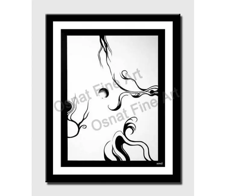 print on paper - canvas print of black and white modern wall art by osnat tzadok
