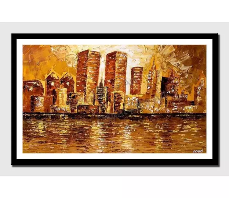print on paper - canvas print of new-york skyline twin towers