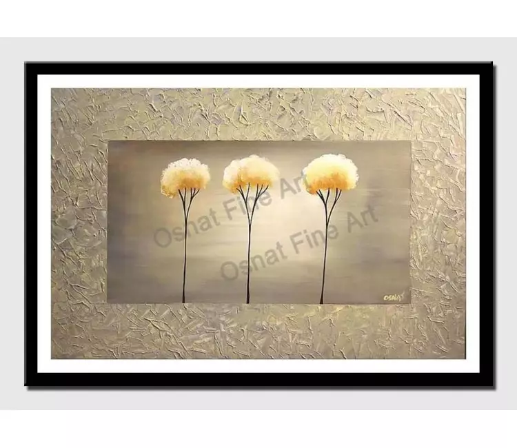 posters on paper - canvas print of modern wall art by osnat tzadok three trees in frame