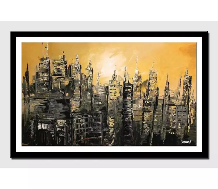 posters on paper - canvas print of abstract cityscape in ruins