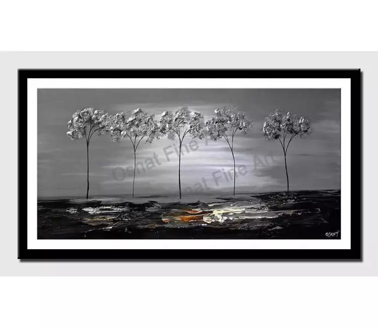 posters on paper - canvas print of five silver trees
