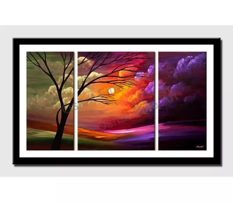 print on paper - canvas print of colorful sunset