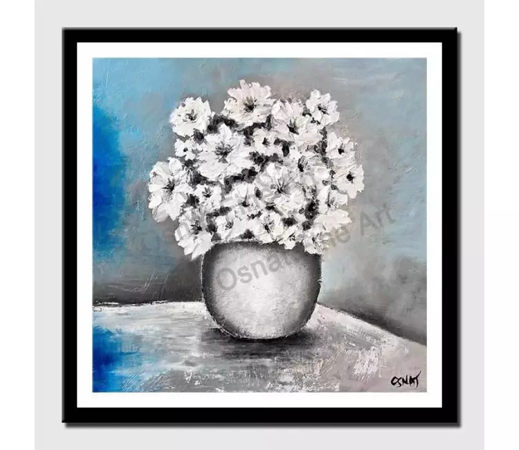 print on paper - canvas print of white vase and flowers