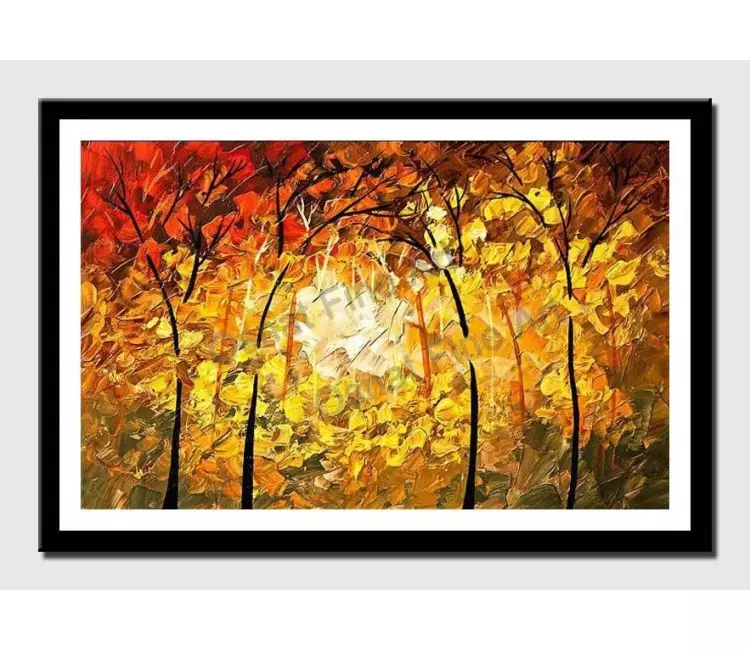 print on paper - canvas print of textured shiney forest
