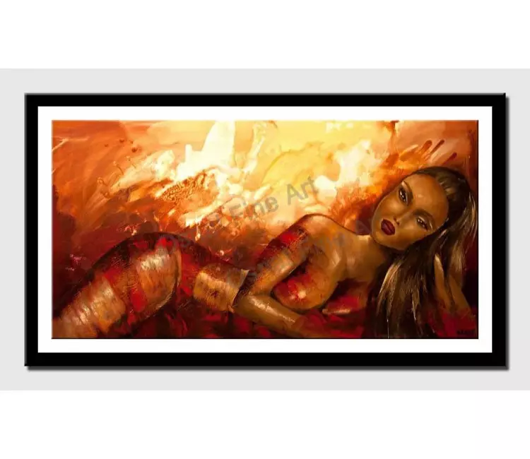 print on paper - canvas print of beautiful woman laying down