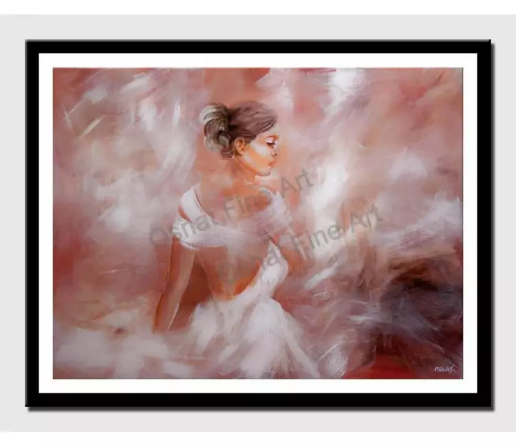 print on paper - canvas print of ballerina dancer in soft colors