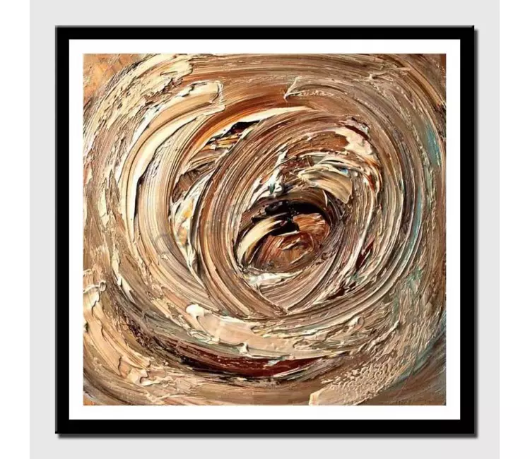 print on paper - canvas print of modern wall art by osnat tzadok of circles in creamy colors