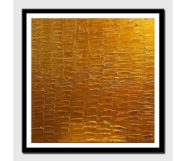 print on paper - canvas print of abstract golden square painting