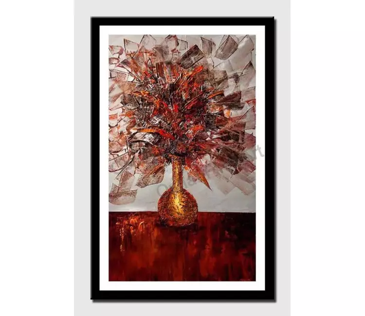 posters on paper - canvas print of golden vase full of flowers
