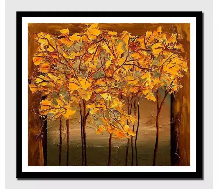 print on paper - canvas print of square painting of trees