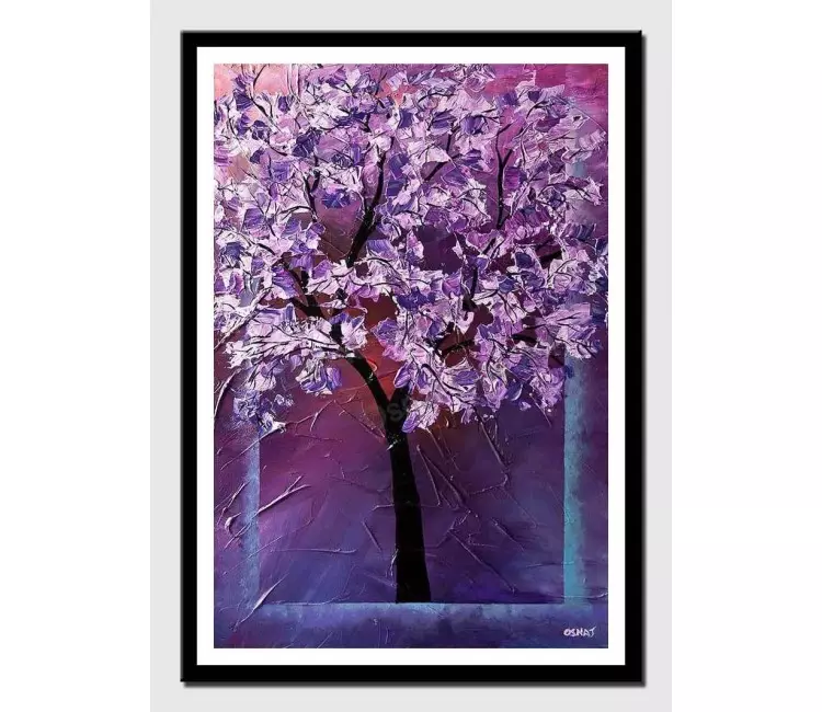 posters on paper - canvas print of blooming cherry tree in lavender colors
