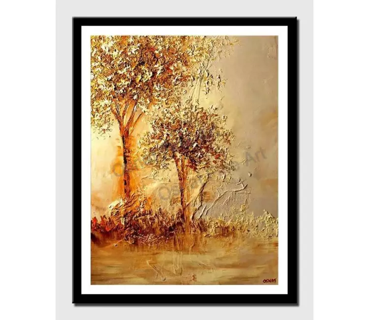 print on paper - canvas print of landscape of two golden trees