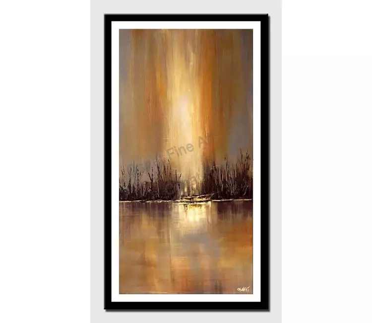 posters on paper - canvas print of river meadow vertical painting