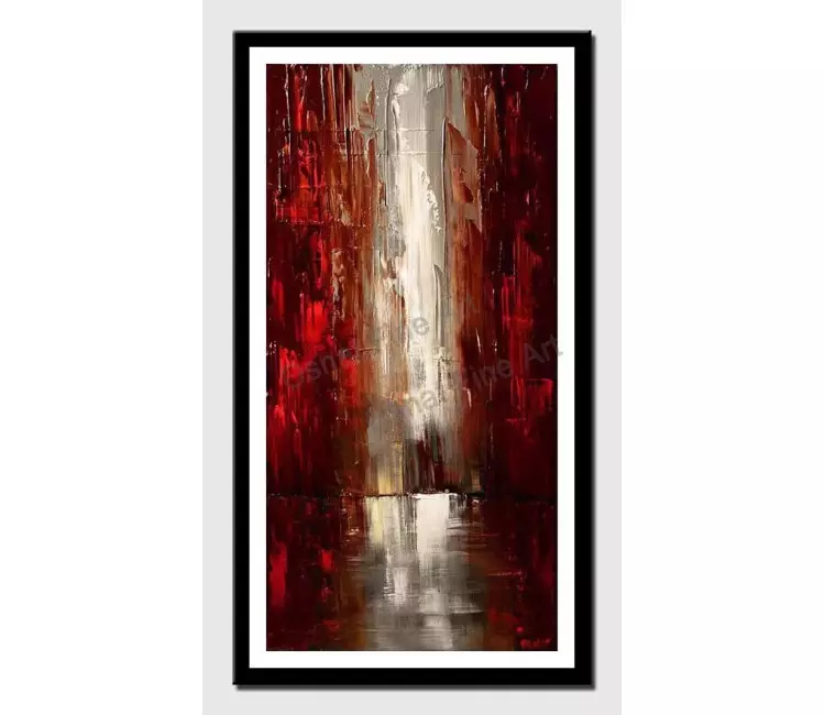 print on paper - canvas print of abstract cityscape of red skyscrapers