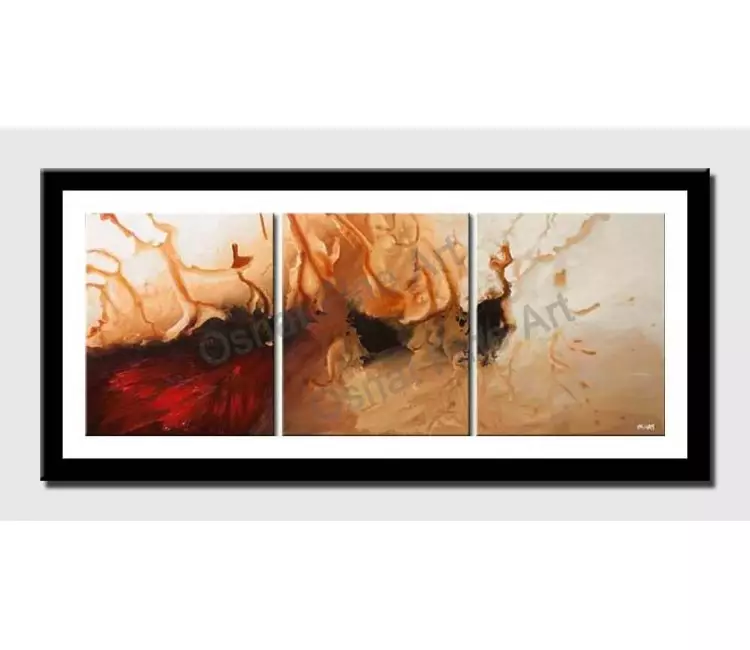 print on paper - canvas print of red abstract triptych for wall decor