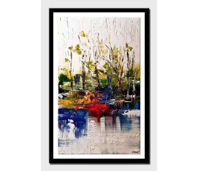 print on paper - canvas print of by the river landscape on white background