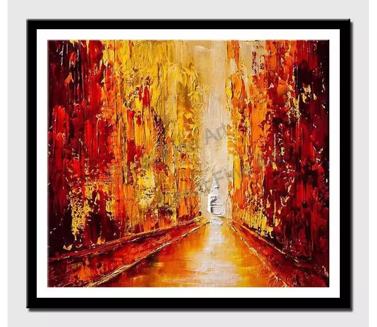 print on paper - canvas print of red cityscape view of street