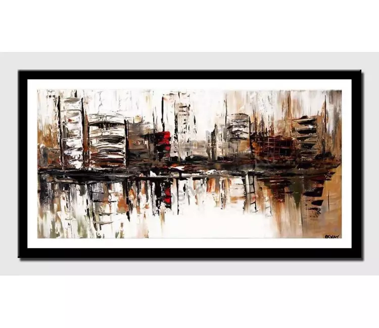 posters on paper - canvas print of abstract cityscape in white