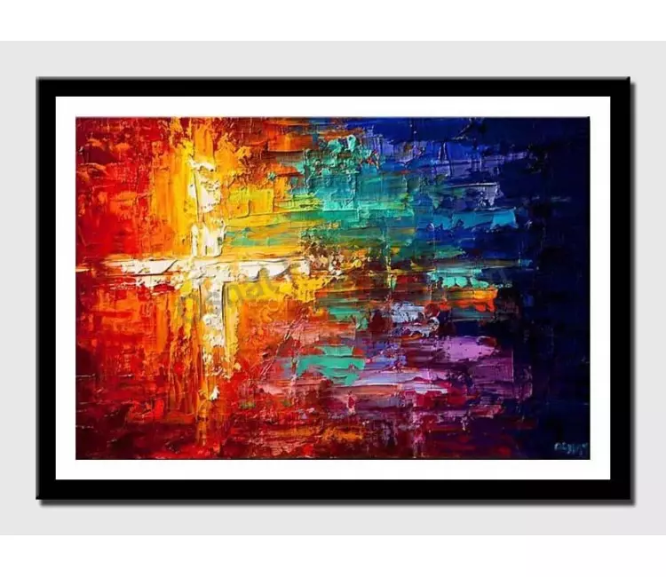 print on paper - canvas print of colorful abstract cross