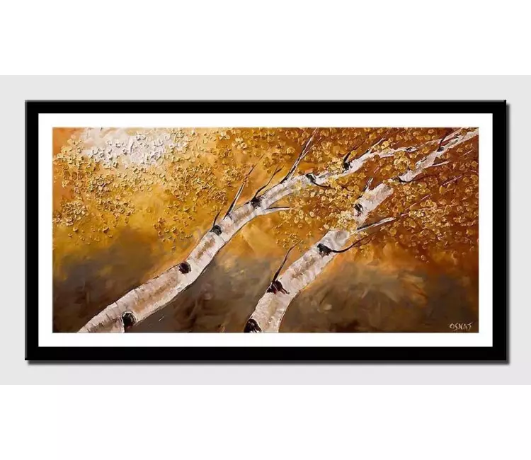 print on paper - canvas print of two birch trees reaching each other