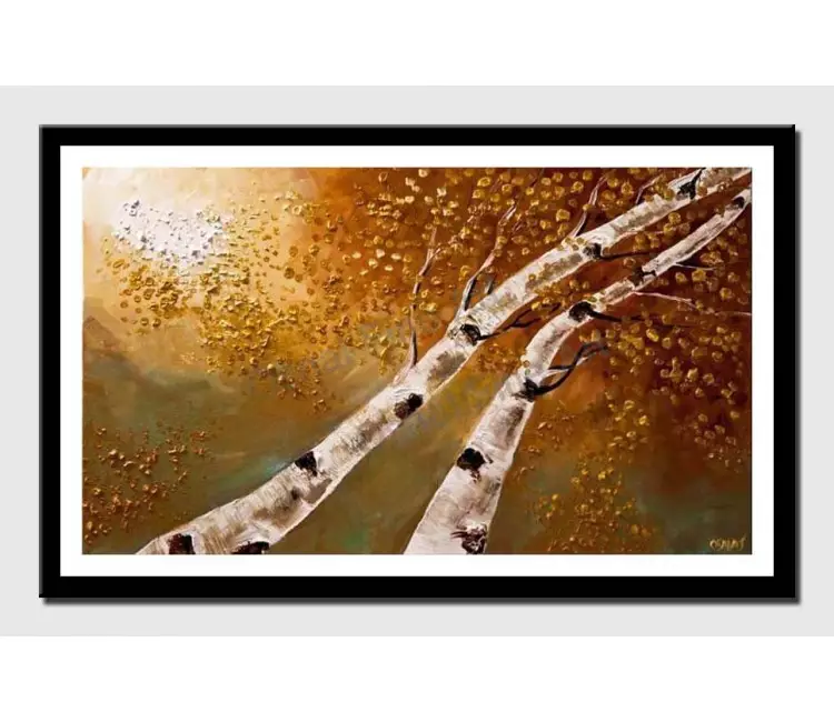 print on paper - canvas print of two birch trees reaching each other
