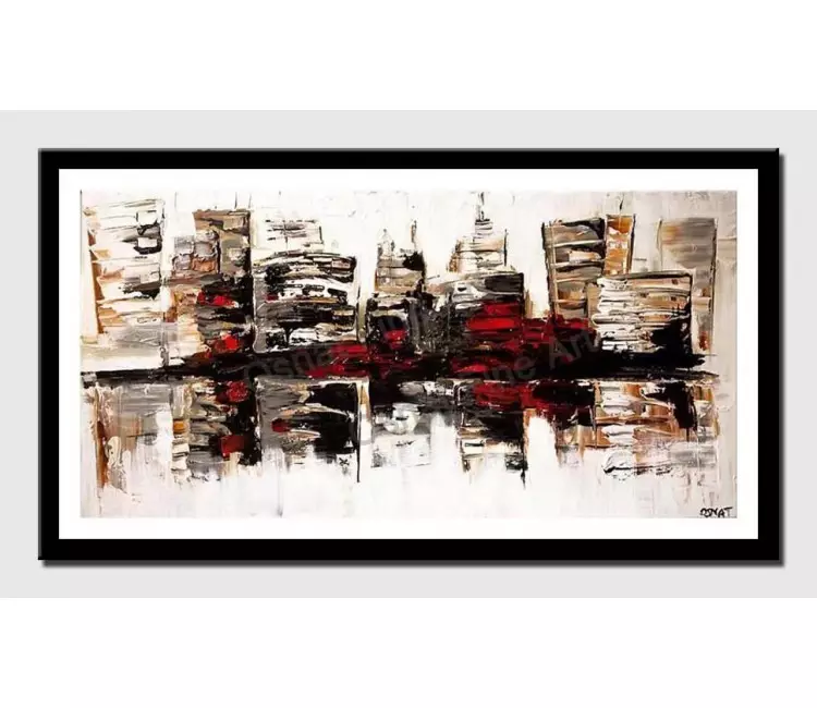 print on paper - canvas print of abstract cityscape on white background