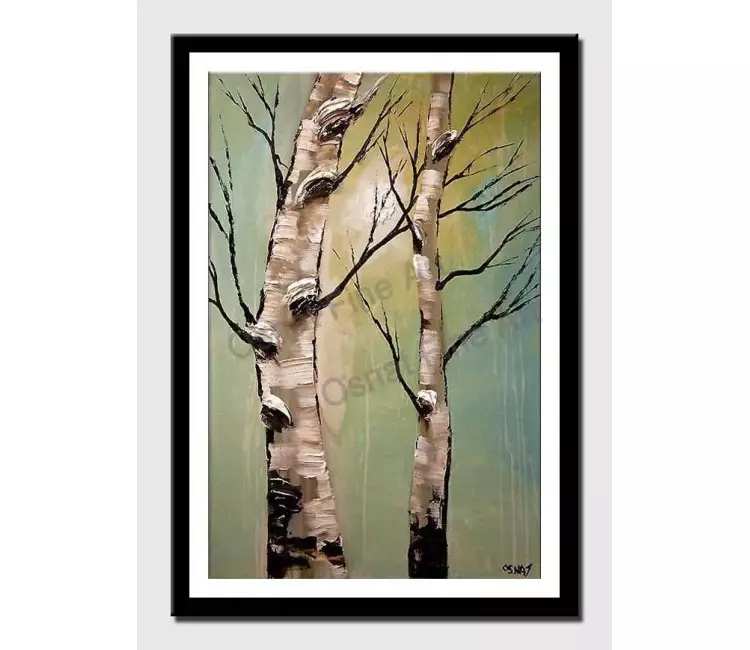 print on paper - canvas print of two birch trees together