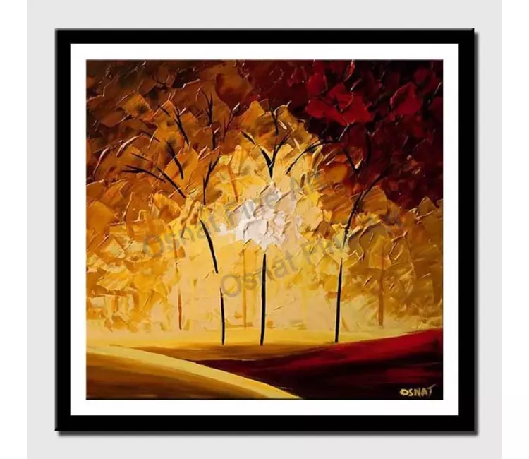 posters on paper - canvas print of abstract red and yellow forest