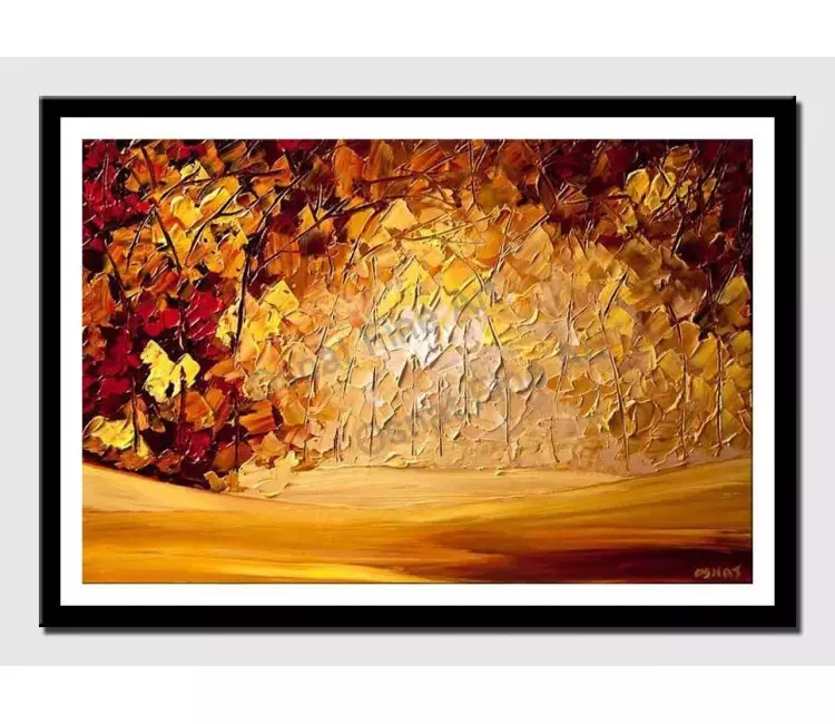 print on paper - canvas print of palette knife blooming forest