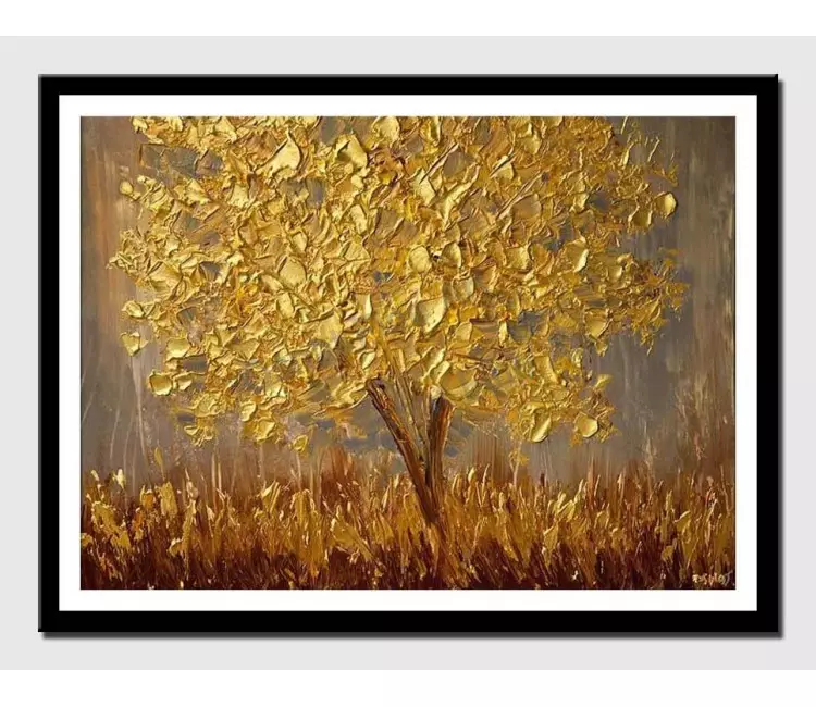 print on paper - canvas print of golden tree