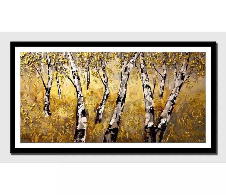 print on paper - canvas print of a forest of birch trees