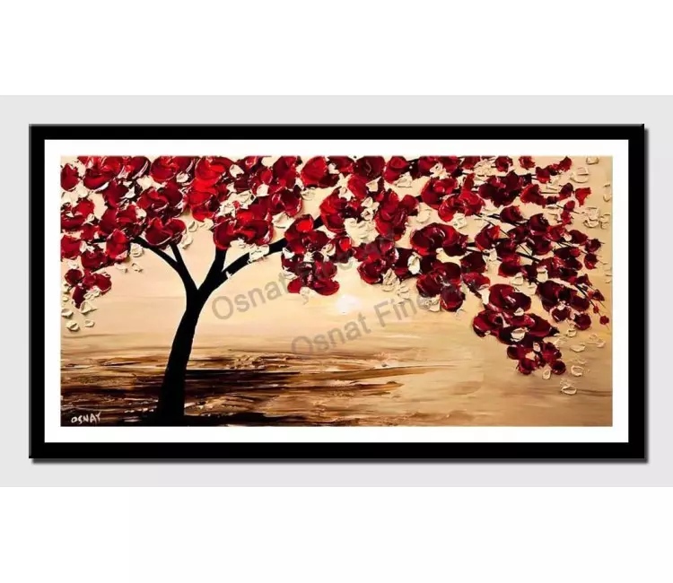 posters on paper - canvas print of red tree blooming