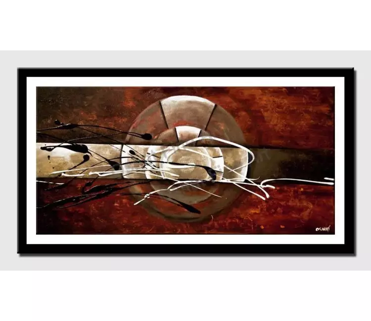 posters on paper - canvas print of abstract wall decor in rusty red colors