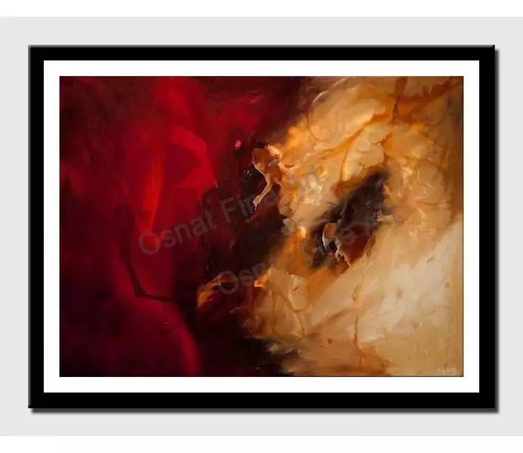 print on paper - canvas print of large red modern wall art by osnat tzadok