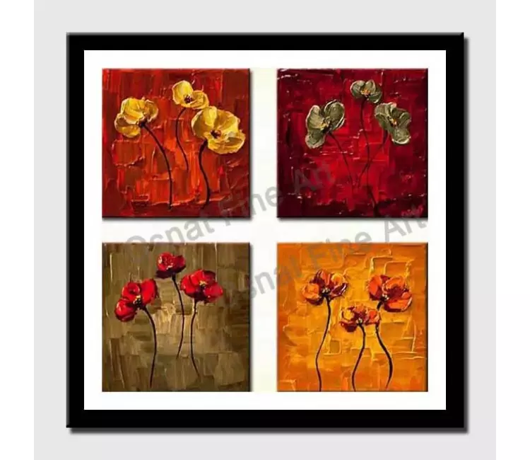 print on paper - canvas print of small floral paintings