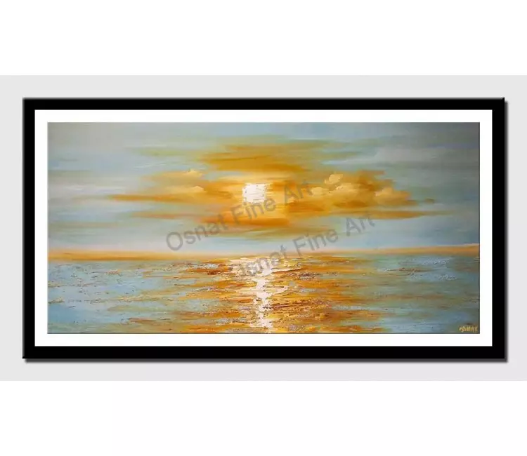 posters on paper - canvas print of modern palette knife abstract sea sunrise