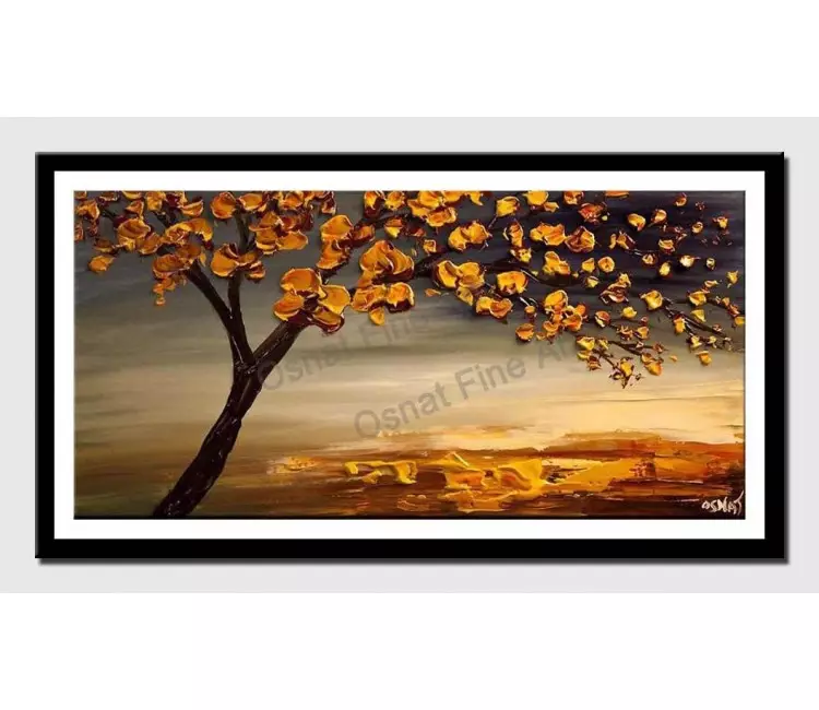 print on paper - canvas print of blooming-tree-modern-abstract-landscape-painting