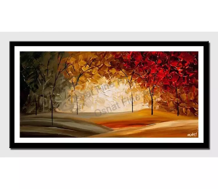 posters on paper - canvas print of modern abstract landscape blooming trees textured painting