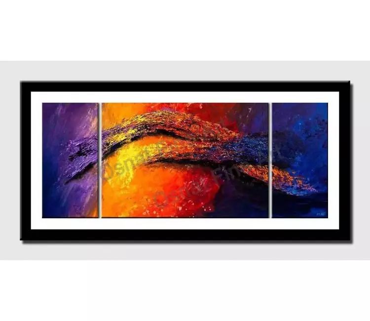 posters on paper - canvas print of colorful modern wall art by osnat tzadok heavy impasto texture