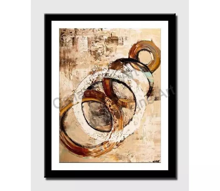print on paper - canvas print of original art by osnat tzadok white circle painting modern palette knife