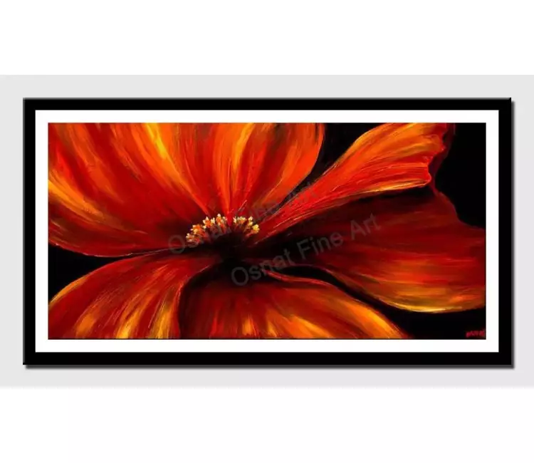 print on paper - canvas print of red poppy modern wall art by osnat tzadok