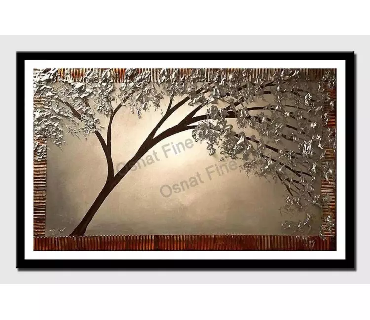 print on paper - canvas print of silver tree painting textured