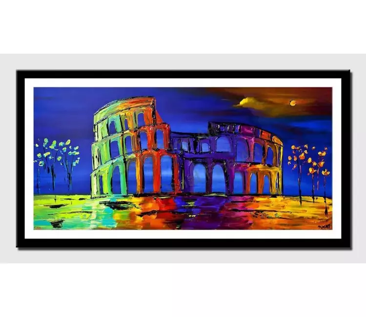 print on paper - canvas print of colosseum modern wall art by osnat tzadok