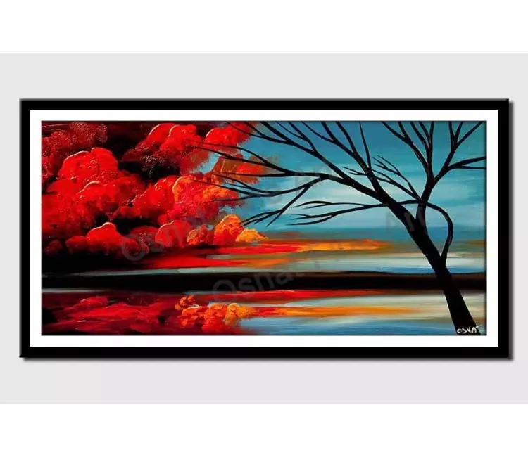 print on paper - canvas print of red clouds art by osnat tzadok