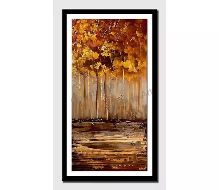 print on paper - canvas print of golden forest art by osnat tzadok