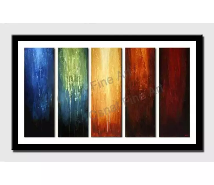 print on paper - canvas print of multi panel modern wall painting by osnat tzadok