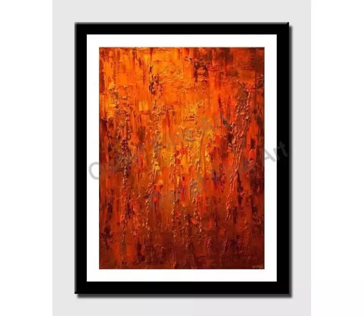 posters on paper - canvas print of large contemporary orange modern wall art by osnat tzadok heavy texture modern palet