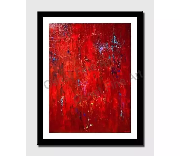 print on paper - canvas print of huge large red modern wall art by osnat tzadok modern palette knife
