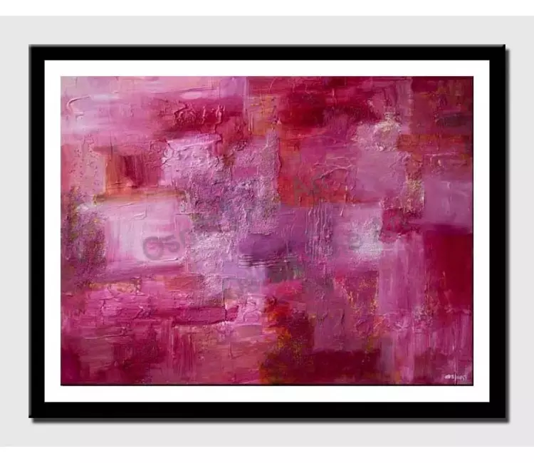 print on paper - canvas print of pink modern wall art by osnat tzadok textured modern contemporary palette knife
